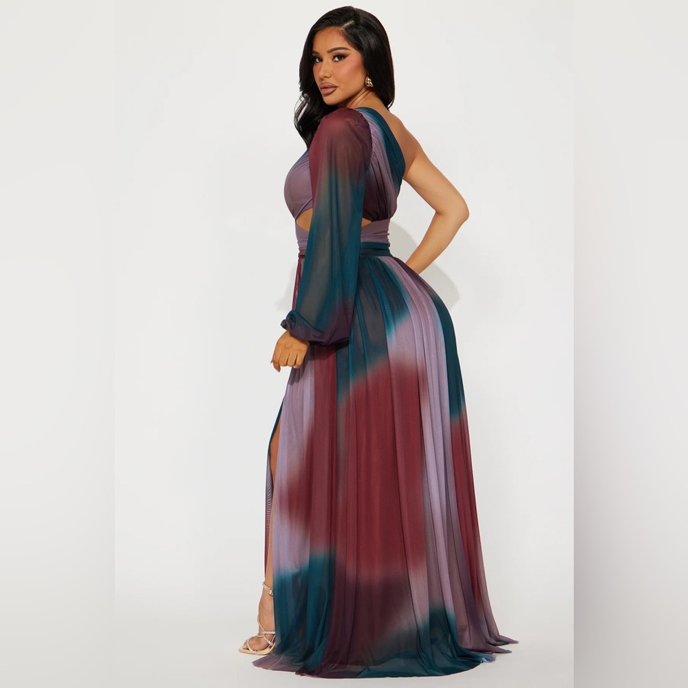 Elegant Multicolor One-Shoulder Dress